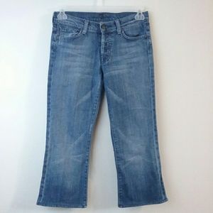 7FAMK Cropped Jeans Womens 28 Distressed Capri 7 For All Mankind